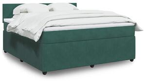 VidaXL Κρεβάτι Boxspring με Στρώμα Σκούρο Πράσινο 180x200εκ. Βελούδινο