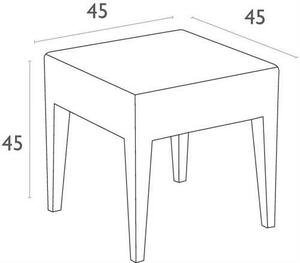 Τραπεζάκι πολυπροπυλένιο Miami 45x45 Άσπρο