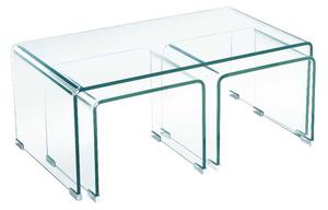 Τραπέζι γυαλί Glasser Clear (+2 Βοηθ) γυαλί 12mm 90x50x38cm