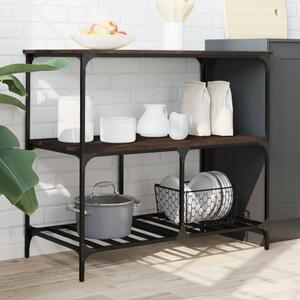 VidaXL Τρόλεϊ Κουζίνας Καφέ Δρυς 100x50x95 εκ. Επεξεργασμένο Ξύλο