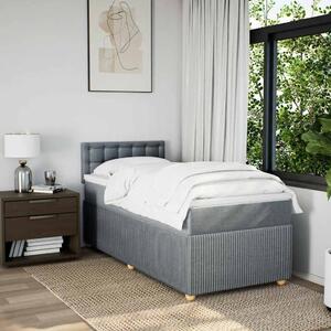 VidaXL Κρεβάτι Boxspring με Στρώμα Ανοιχτό Γκρι 90x200 εκ. Υφασμάτινο