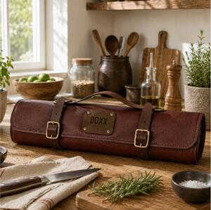 Δερμάτινη Θήκη Μαχαιριών Doxx Amsterdam Smooth Leather 7 θέσεων - Chestnut