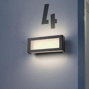 OSRAM Λαμπτήρας εξωτερικού χώρου LED ENDURA STYLE NOVA, σκούρο γκρι, IP54, Γκρι, Αλουμίνιο, σύγχρονο, Πρίζα τοίχου πάνω/κάτω