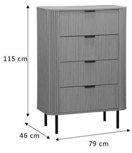 Συρταριέρα Scandi pakoworld με 4 συρτάρια φυσικό 79x46x115εκ