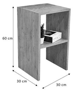 Βοηθητικό τραπέζι Leofric pakoworld μελαμίνης oak 30x30x60εκ