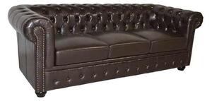 ΚΑΝΑΠΕΣ 3ΘΕΣΙΟΣ T.CHESTERFIELD HM3009.01 ΤΕΧΝΟΔΕΡΜΑ ΣΚΟΥΡΟ ΚΑΦΕ 208x90x73Υ εκ