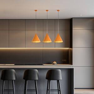 TK Lighting Κρεμαστό φωτιστικό Cono, 1 λάμπα, Ø 25 cm, πορτοκαλί, E27, ρυθμιζόμενος, Πορτοκαλί, Σαλόνι / τραπεζαρία, Μέταλλο, σύγχρονο
