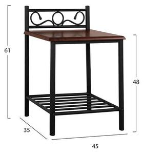 ΚΟΜΟΔΙΝΟ SUZIE HM388 ΑΠΟ ΜΕΤΑΛΛΟ ΚΑΙ ΞΥΛΟ 45x35x48-61 εκ