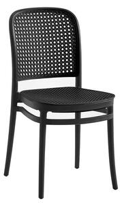 FLORENCE Καρέκλα PP Μαύρο, PP Rattan Μαύρο, Στοιβαζόμενη 41x41x83cm