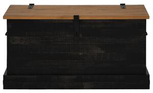 VidaXL Σεντούκι αποθήκευσης HALDEN Μαύρο 91x48x47cm Στερεό ξύλο πεύκου