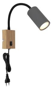 Globo 57911WG - Εύκαμπτο φωτιστικό τοίχου ROBBY 1xGU10/25W/230V γκρι/καφέ