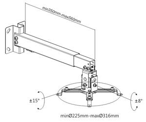 BRATECK universal βάση PRB-2G για projectors οροφής και τοίχου