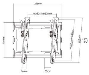 BRATECK επιτοίχια βάση KL32-22T για τηλεόραση 23"-43", έως 45kg