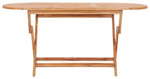 VidaXL Τραπέζι Κήπου Πτυσσόμενο 160 x 80 x 75 εκ. από Μασίφ Ξύλο Teak
