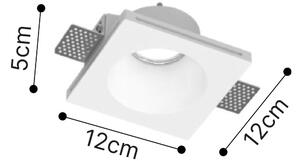 Inlight Χωνευτό τετράγωνο σποτ από γύψο 1XGU10 D:12cm (Χ0014-WH)