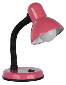 GloboStar® STUDENT PINK 01534 Μοντέρνο Επιτραπέζιο Φωτιστικό Γραφείου Μονόφωτο 1 x E27 Ροζ με Λευκό Μεταλλικό με Διακόπτη ΟN/OFF Καμπάνα Φ12 x Υ32cm