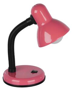 GloboStar® STUDENT PINK 01534 Μοντέρνο Επιτραπέζιο Φωτιστικό Γραφείου Μονόφωτο 1 x E27 Ροζ με Λευκό Μεταλλικό με Διακόπτη ΟN/OFF Καμπάνα Φ12 x Υ32cm