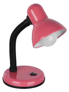 GloboStar® STUDENT PINK 01534 Μοντέρνο Επιτραπέζιο Φωτιστικό Γραφείου Μονόφωτο 1 x E27 Ροζ με Λευκό Μεταλλικό με Διακόπτη ΟN/OFF Καμπάνα Φ12 x Υ32cm