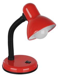 GloboStar® STUDENT RED 01535 Μοντέρνο Επιτραπέζιο Φωτιστικό Γραφείου Μονόφωτο 1 x E27 Κόκκινο με Λευκό Μεταλλικό με Διακόπτη ΟN/OFF Καμπάνα Φ12 x Υ32cm