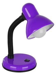 GloboStar® STUDENT PURPLE 01537 Μοντέρνο Επιτραπέζιο Φωτιστικό Γραφείου Μονόφωτο 1 x E27 Μωβ με Λευκό Μεταλλικό με Διακόπτη ΟN/OFF Καμπάνα Φ12 x Υ32cm