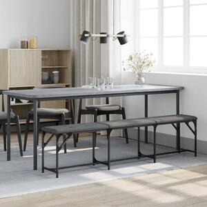 VidaXL Πάγκος Τραπεζαρίας Σκούρο Γκρι 186x32x45 εκ. Ατσάλι / Ύφασμα