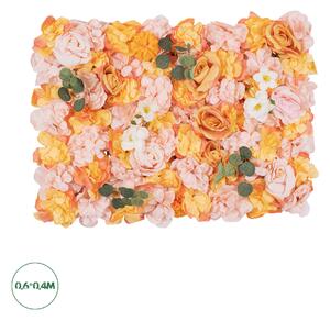 Artificial Garden ROSES STORY ORANGE 78333 Τεχνητό Διακοσμητικό Πάνελ Λουλουδιών - Κάθετος Κήπος σύνθεση Αμβροσία Μ60 x Π40 x Υ6cm