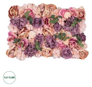 Artificial Garden ROSES STORY PINK 78337 Τεχνητό Διακοσμητικό Πάνελ Λουλουδιών - Κάθετος Κήπος σύνθεση Αμβροσία Μ60 x Π40 x Υ6cm