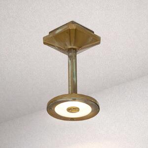 Moretti Luce Εξωτερικός φωτιστικός οροφής LED Aura Disk, ύψος 20 εκ., ορείχαλκος αντίκα, Μπρούτζινο / Αντικέ ορείχαλκου, Ορείχαλκος, Εξοχική κατοικία / Ρουστίκ