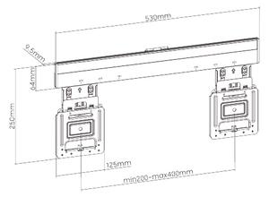 BRATECK επιτοίχια βάση LED-1944 για TV 32"-65", ultra slim, έως 75kg