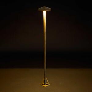 Moretti Luce Φωτιστικό διαδρόμου LED Aura Disk, ύψος 80 εκ., ορείχαλκος αντίκα, IP65, Μπρούτζινο / Αντικέ ορείχαλκου, Ορείχαλκος, Εξοχική κατοικία / Ρουστίκ