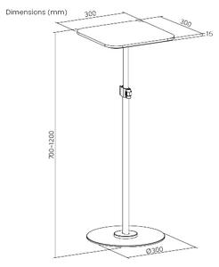 BRATECK βάση projector δαπέδου PRB-23P, έως 6kg