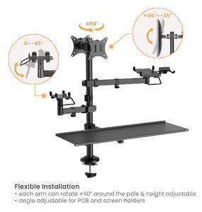 BRATECK βάση γραφείου PMM-02LD για 2x οθόνες 17"-32"/POS/πληκτρολόγιο