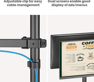 BRATECK βάση γραφείου PMM-02LD για 2x οθόνες 17"-32"/POS/πληκτρολόγιο