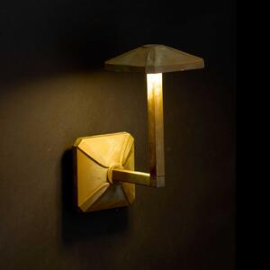 Moretti Luce Εξωτερικός φωτιστικός τοίχου LED Aura Frame, ύψος 24 εκ., ορείχαλκος αντίκα, Μπρούτζινο / Αντικέ ορείχαλκου, Ορείχαλκος, Εξοχική κατοικία / Ρουστίκ