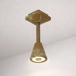 Moretti Luce Εξωτερικός φωτιστικός οροφής LED Silva Disk, ύψος 26 εκ., ορείχαλκος αντίκα, Μπρούτζινο / Αντικέ ορείχαλκου, Ορείχαλκος, Εξοχική κατοικία / Ρουστίκ