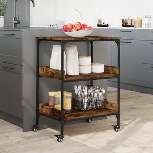 VidaXL Τρόλεϊ Κουζίνας Καπνιστή Δρυς 60x41x80,5 εκ. Επεξεργασμένο Ξύλο