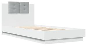 VidaXL Πλαίσιο Κρεβατιού με Κεφαλάρι Λευκό 90x200 εκ. Επεξεργ. Ξύλο
