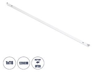 GloboStar® TUBATO 60149 Μεταλλικό Σκαφάκι για 1 x Λάμπα 120CM T8 G13 LED AC 220-240V IP20 Μ120 x Π3.4 x Υ4.3cm - 5 Χρόνια Εγγύηση