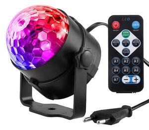 LED φωτορυθμικό φωτιστικό ZS48 με χειριστήριο, RGB, 3W, μαύρο