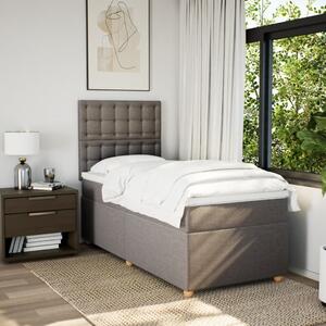 VidaXL Κρεβάτι Boxspring με Στρώμα Taupe 90x200 εκ. Υφασμάτινο