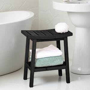 Σκαμπό Με Ράφι (40x25x46) F-V Black 174605A