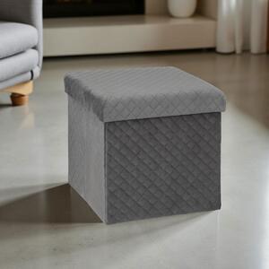 Σκαμπό Με Αποθηκευτικό Χώρο (31x31x31) F-V Velvet Grey 167845E