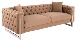 ΚΑΝΑΠΕΣ τ.CHESTERFIELD MOBAR HM3263.03 ΜΠΕΖ ΒΕΛΟΥΔΟ-ΜΕΤΑΛΛΙΚΑ ΠΟΔΙΑ 212x87x68Υεκ