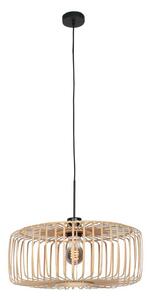 Steinhauer Φωτιστικό οροφής Sparkled Light, μαύρο/φυσικό μπαμπού, Ø 60 cm, ρυθμιζόμενος, Μαύρο, Σαλόνι / τραπεζαρία, Μπαμπού