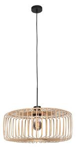 Steinhauer Φωτιστικό οροφής Sparkled Light, μαύρο/φυσικό μπαμπού, Ø 50 cm, ρυθμιζόμενος, Μαύρο, Σαλόνι / τραπεζαρία, Μπαμπού