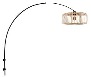 Steinhauer Φωτιστικό τοίχου Sparkled Light 4151ZW, μαύρο/φυσικό μπαμπού, E27, Μαύρο, Σαλόνι / τραπεζαρία, Μέταλλο