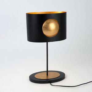 Holländer Επιτραπέζιος φωτιστικός AURORA OVAL, μαύρος, ύψος 47 cm, μέταλλο, 2x G9, Μαύρο, Σαλόνι / τραπεζαρία, Μέταλλο, σύγχρονο