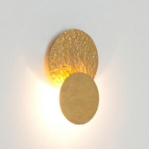 Holländer Φωτιστικό τοίχου LED CORONARE, Ø 17 cm, χρυσό, μέταλλο, με δυνατότητα ρύθμισης, ρυθμιζόμενος, Χρυσό / Ορείχαλκου, Σαλόνι / τραπεζαρία, Μέταλλο, σύγχρονο
