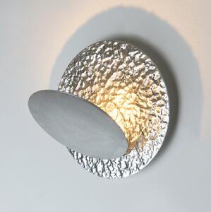 Holländer Επιτοίχια λάμπα LED CORONARE, Ø 26 cm, ασημί, μέταλλο, ρυθμιζόμενη ένταση, ρυθμιζόμενος, Μεταλλικό, Σαλόνι / τραπεζαρία, Μέταλλο, σύγχρονο