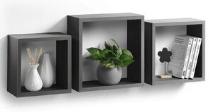 Σετ Ράφια Τοίχου Cubes Homea - Antracite Grey - 3 τεμάχια